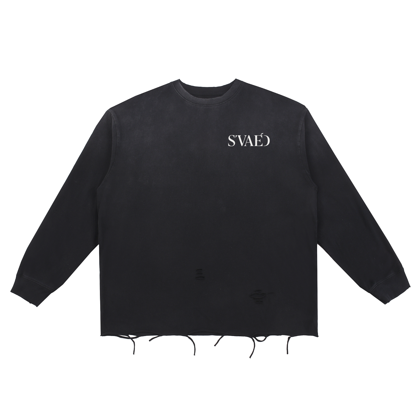 Snow Wash Raw Edge Cotton T-Shirt