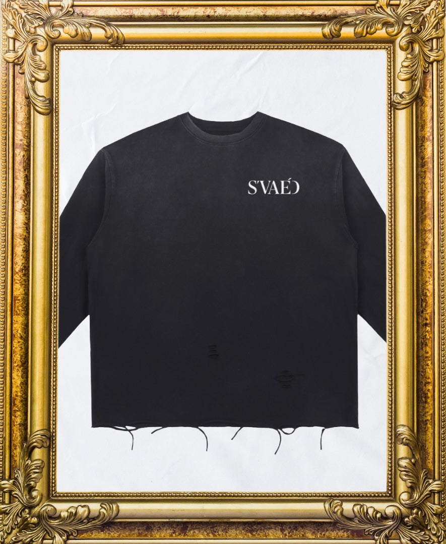 Snow Wash Raw Edge Cotton T-Shirt